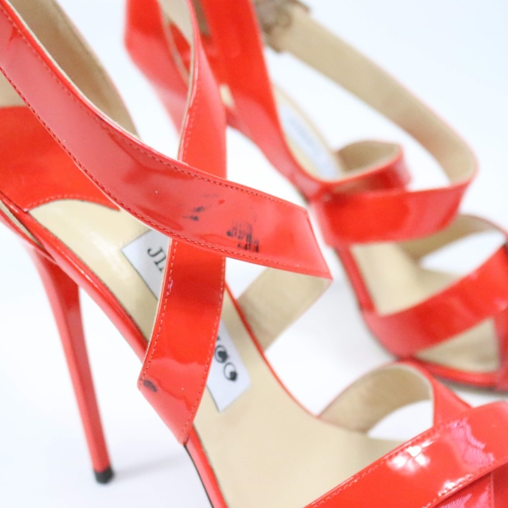 Jimmy Choo Lottie Patent Leather Sandals Women’s Size 39.5 - Picture 3 of 7